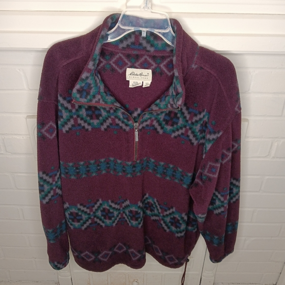 Eddie Bauer Aztec print quarter zip pullover